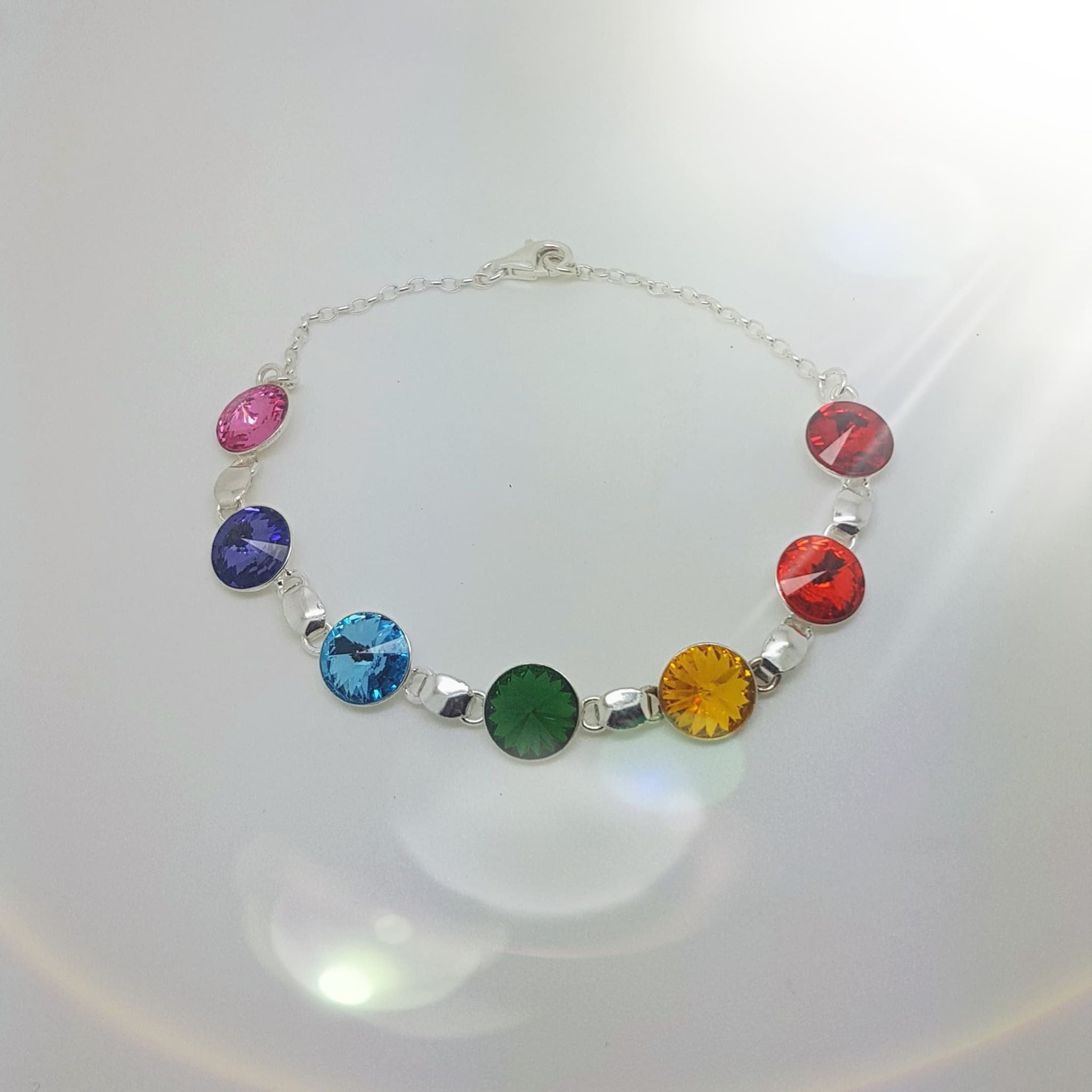 Radiant Sterling Silver Jewellery Collection with Multicoloured Crystals