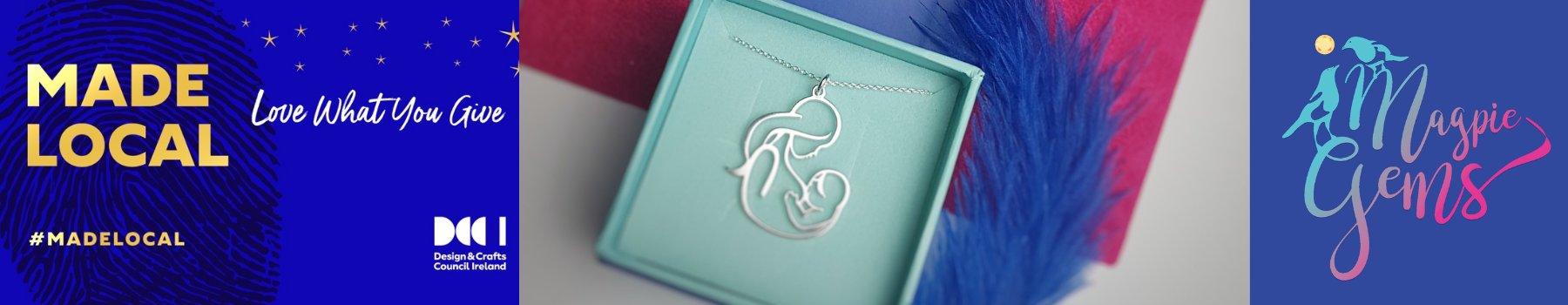 Sterling silver necklace from the Le Grá Collection by Magpie Gems, featuring a delicate heart pendant symbolising motherhood and love.