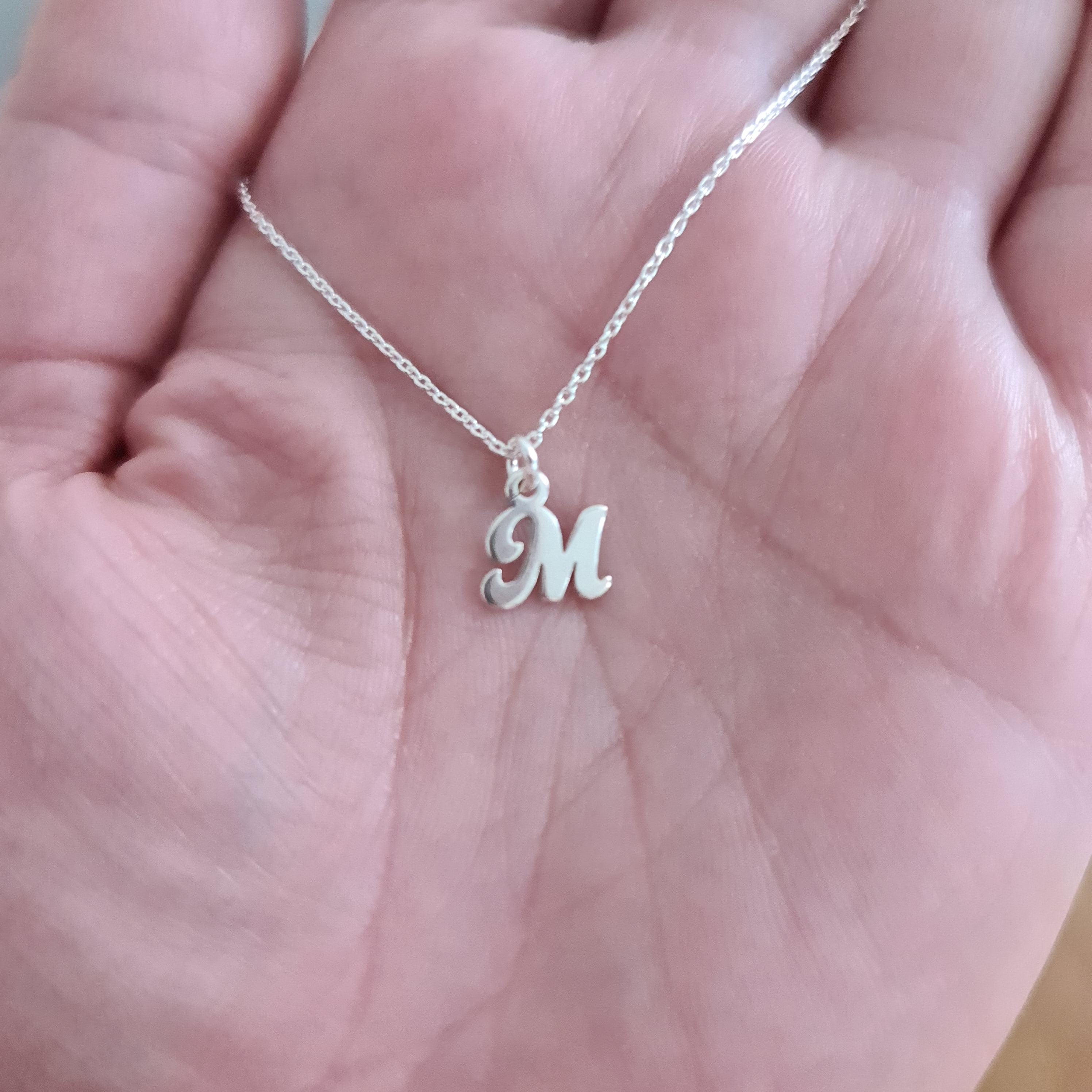 Mini Letter Necklace Silver