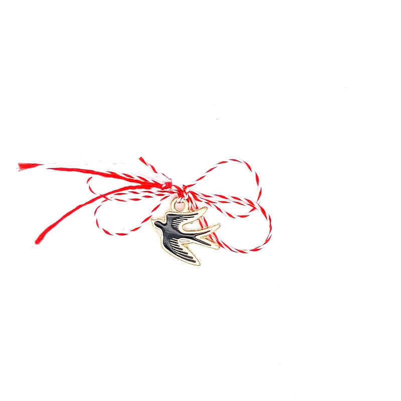 Swallow Flight: Gold-Plated Swallow Martisor