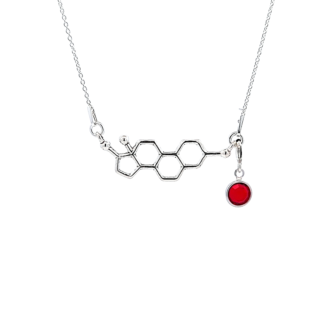 Be Graceful Necklace with Estrogen Molecule Pendant in Sterling Silver, made for women in Ireland