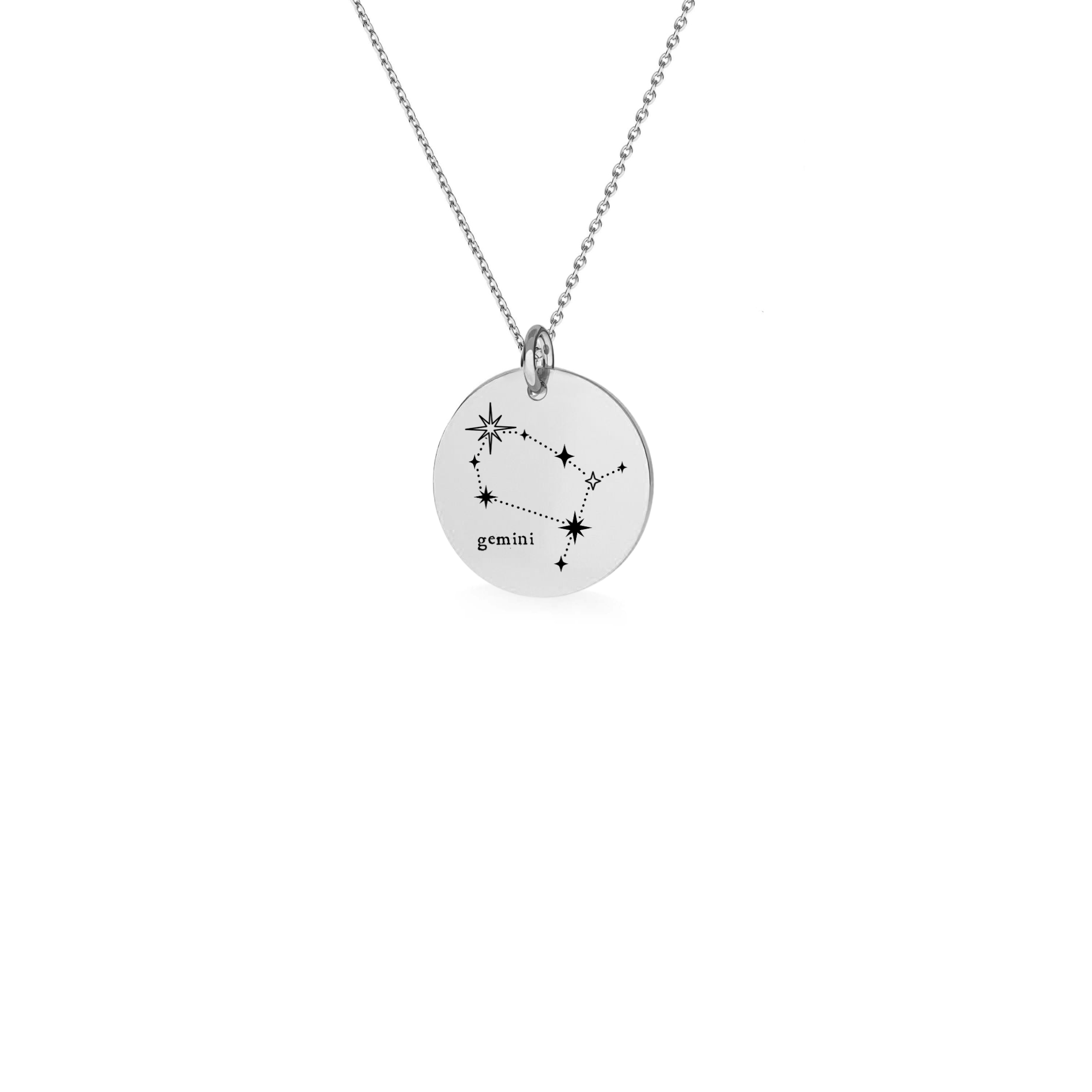 Sterling Silver Gemini Zodiac Constellation Necklace - Astrology Jewellery Gift