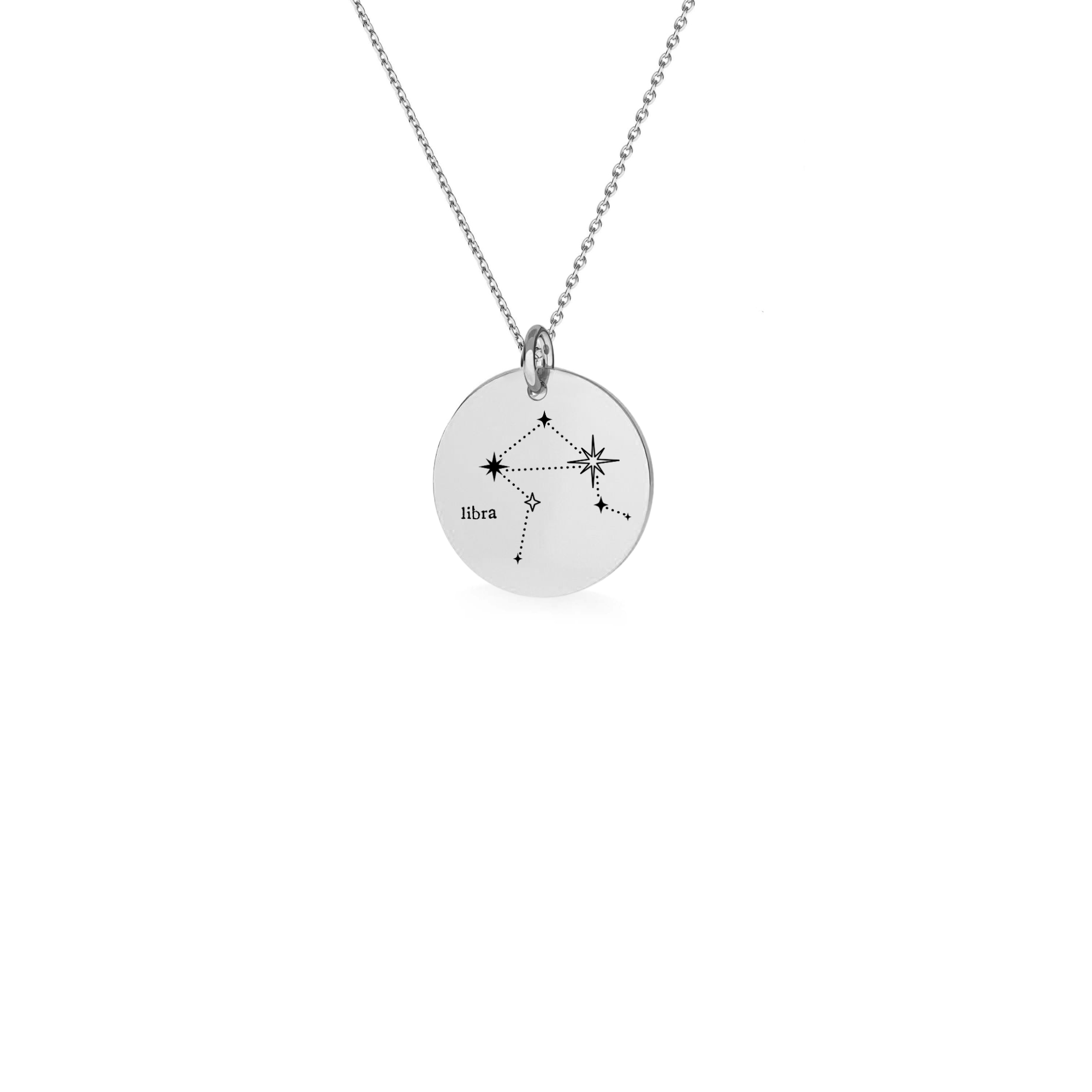 Sterling Silver Libra Zodiac Constellation Necklace - Meaningful Star Sign Jewellery