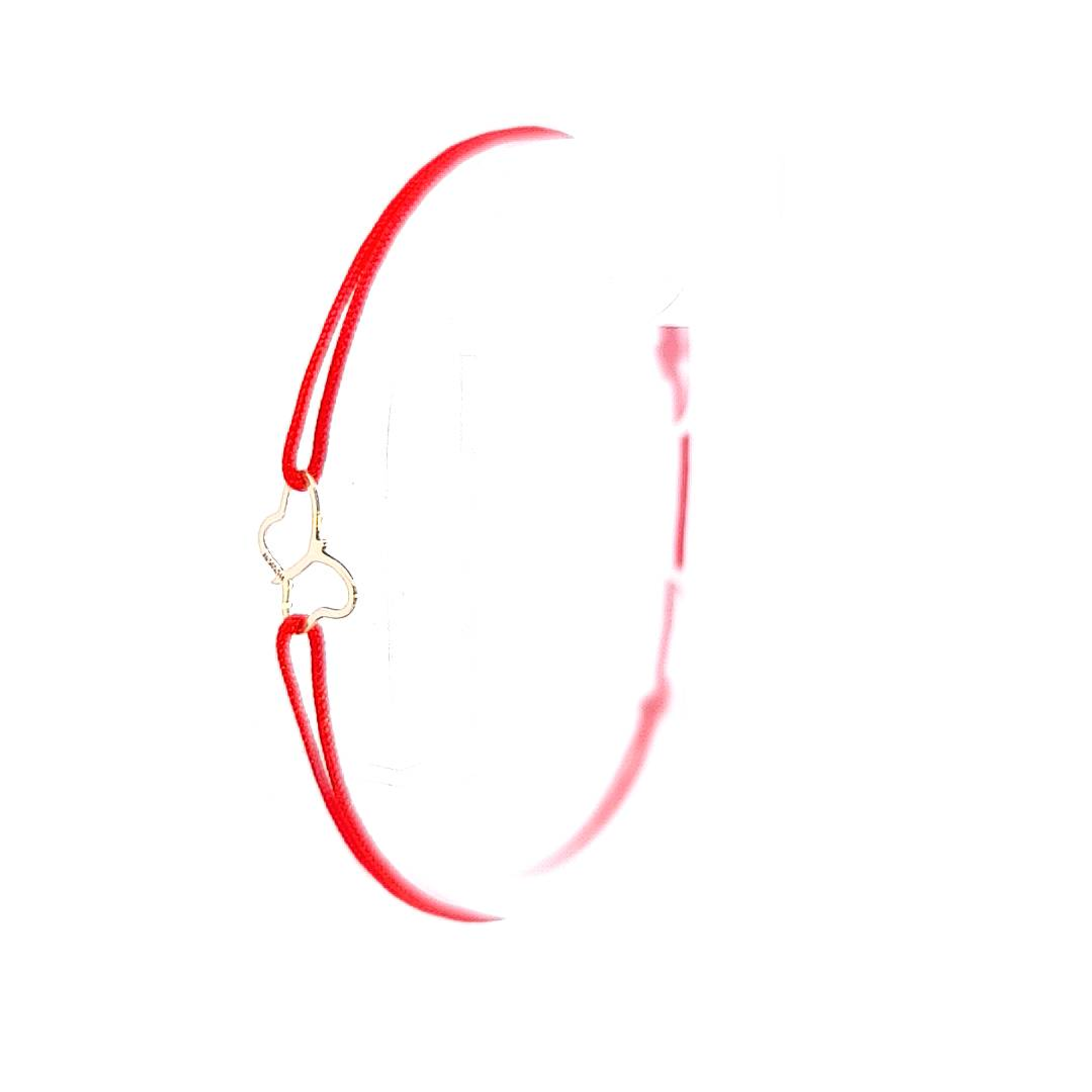 Elegant 14k Gold Butterfly Silhouette – Side View on Red String Bracelet for Babies, Children, Teens or Women 