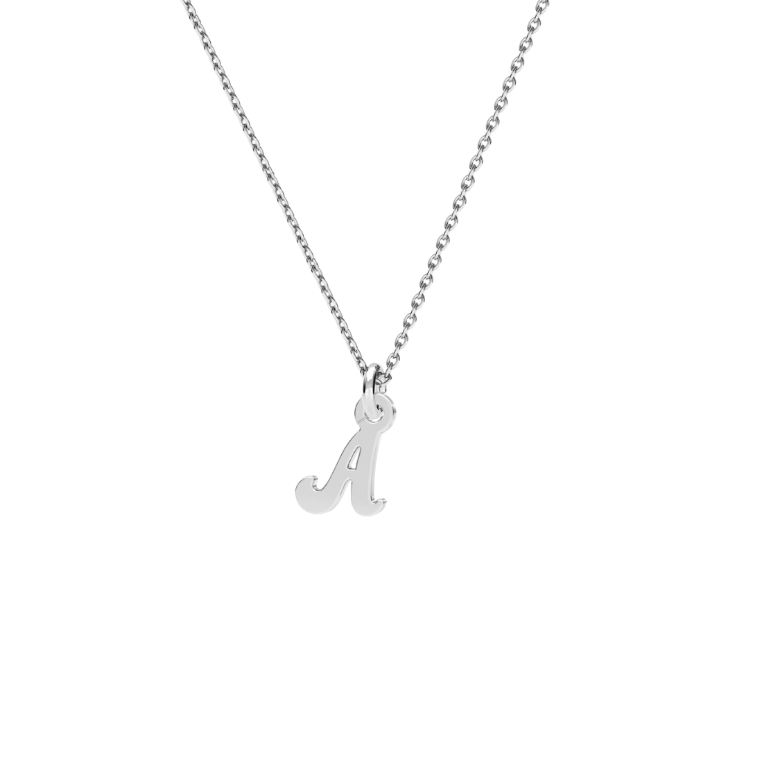 Mini Letter A Necklace in Sterling Silver – Delicate Initial Pendant