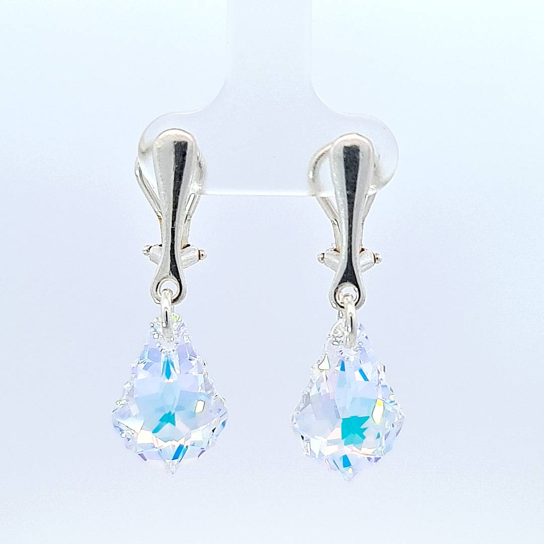 Elegant Crystal AB Baroque Clip-On Earrings for Women