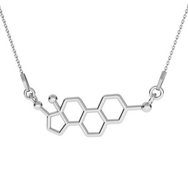 Dainty Estrogen Molecule Pendant Necklace for Medical Professionals, Science Students  and Geeks