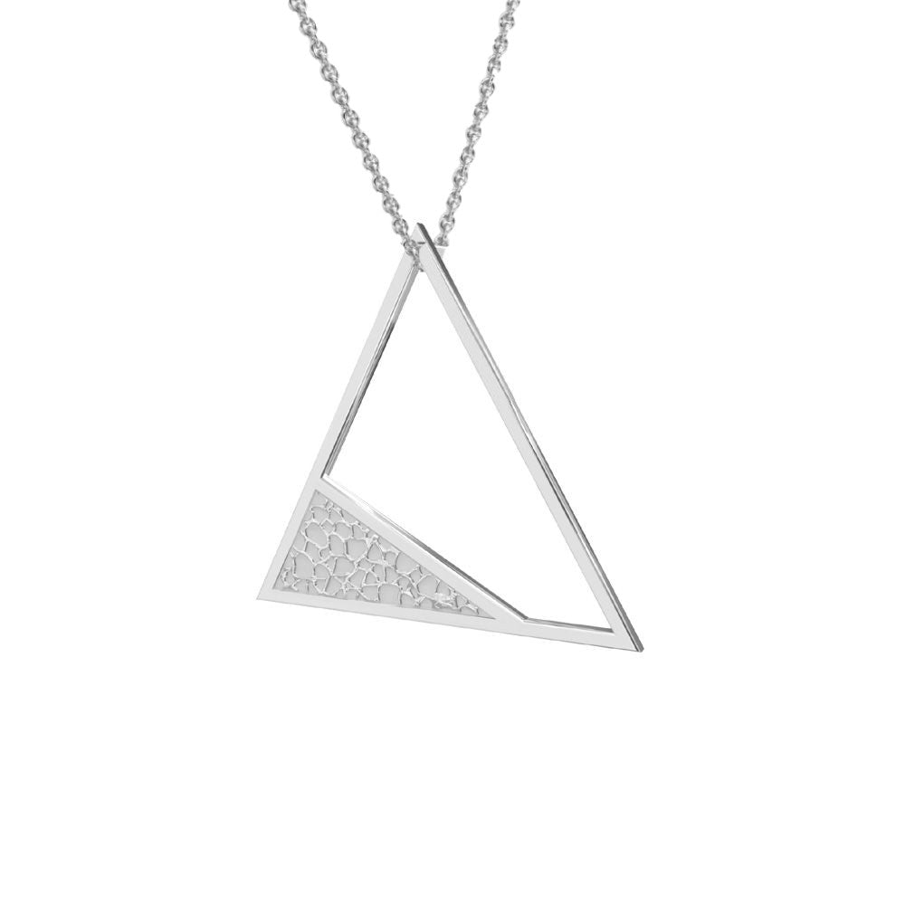 Intricate Triangle Sterling Silver Geometric Pendant Necklace