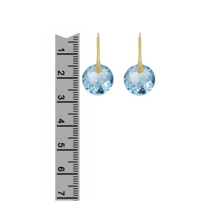 March or Pisces Aquamarine Birthstone Silver Leverback Earrings