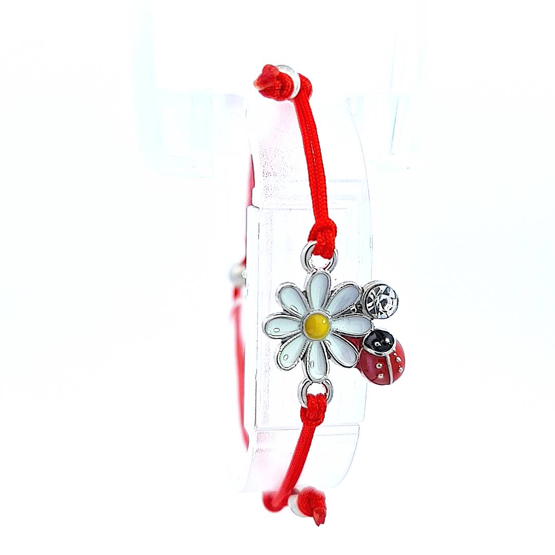 Flower and Ladybird Martisor Bracelet - Silver or Gold