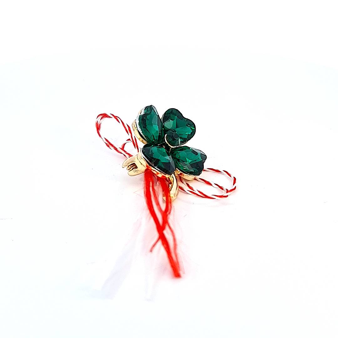 Large Lucky Clover Martisor Brooch