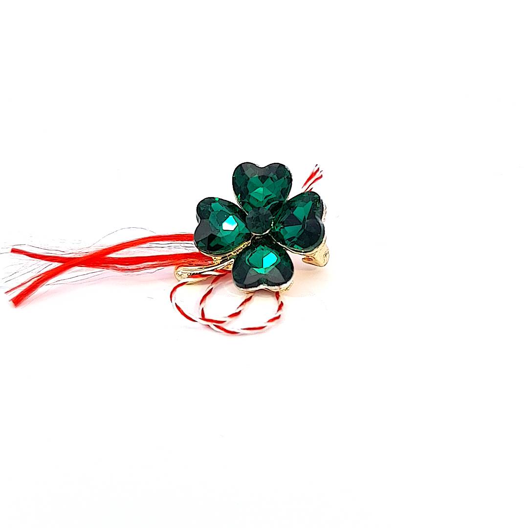 Large Lucky Clover Martisor Brooch