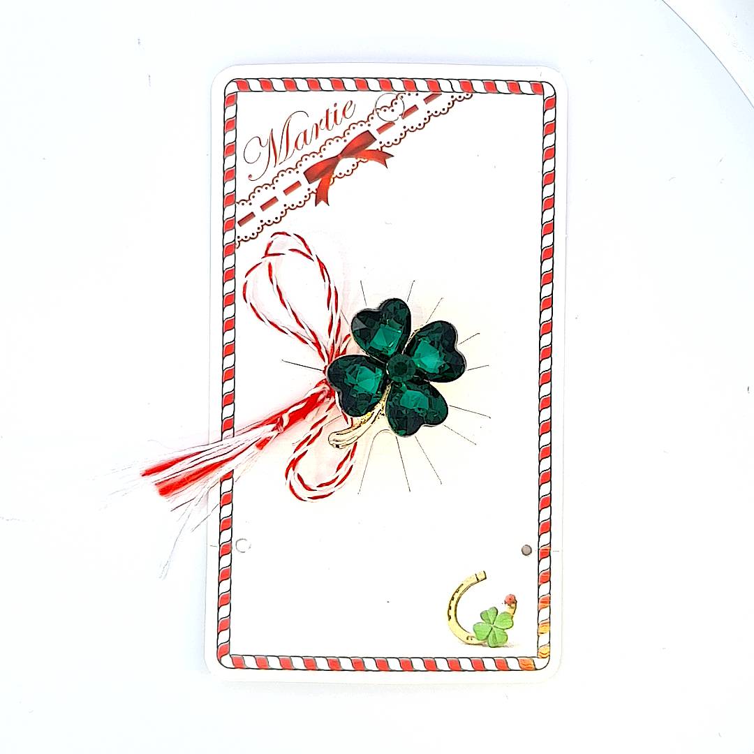 Large Lucky Clover Martisor Brooch