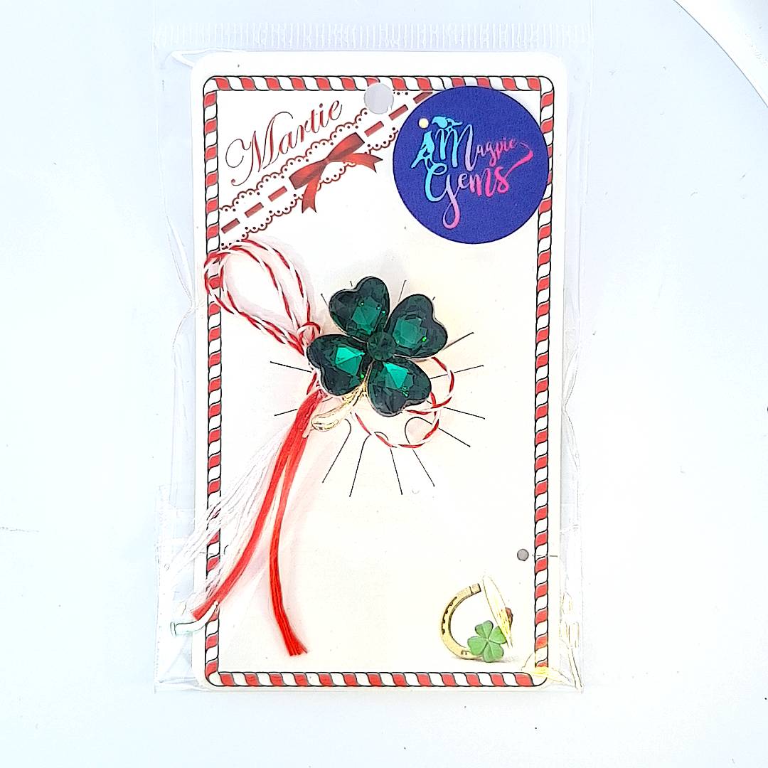 Large Lucky Clover Martisor Brooch