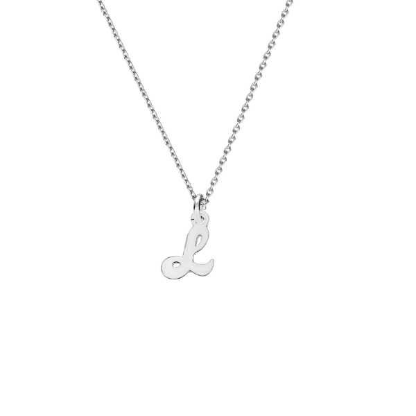 Mini Letter L Necklace in Sterling Silver – Dainty Initial Necklace