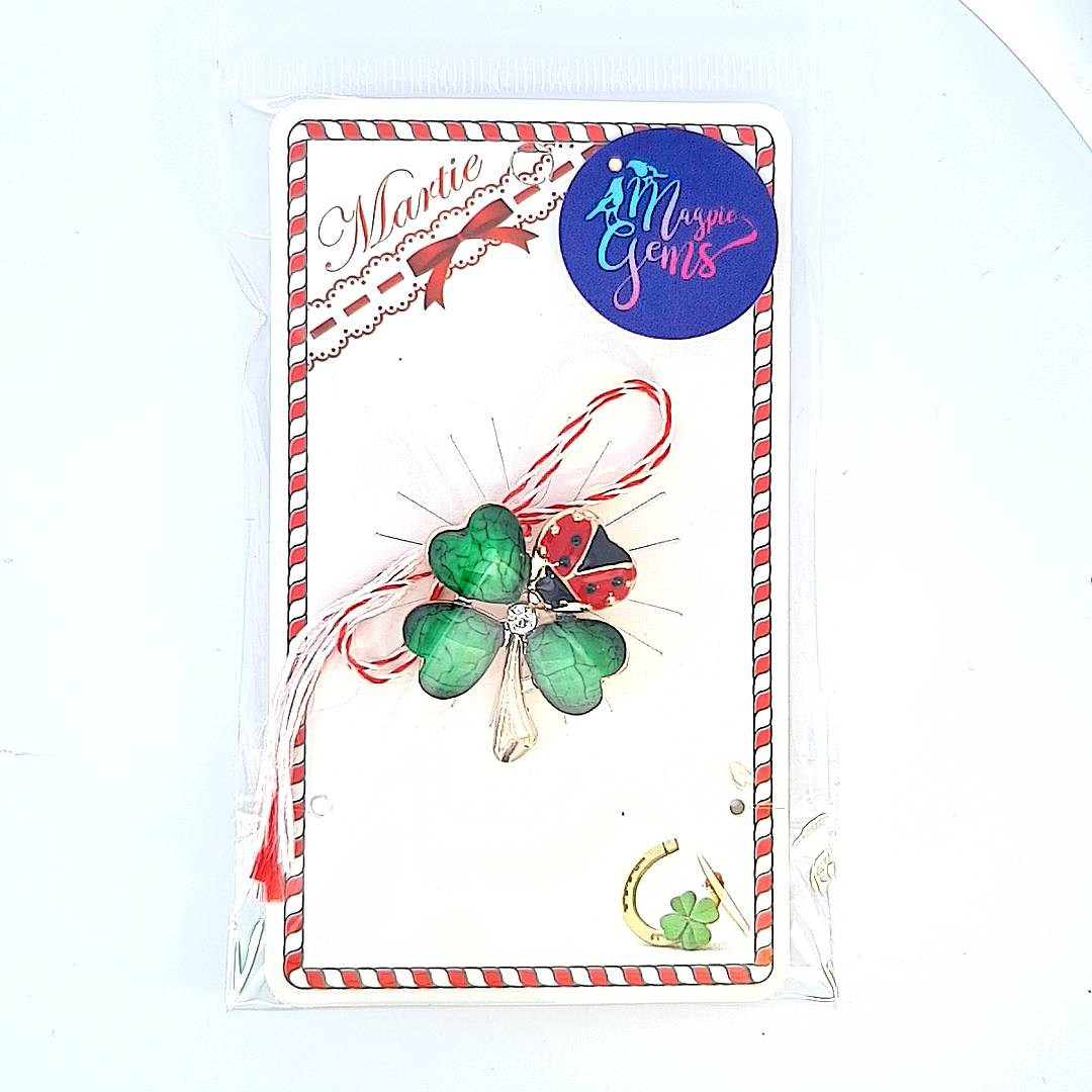 Large Lucky Clover Martisor Brooch