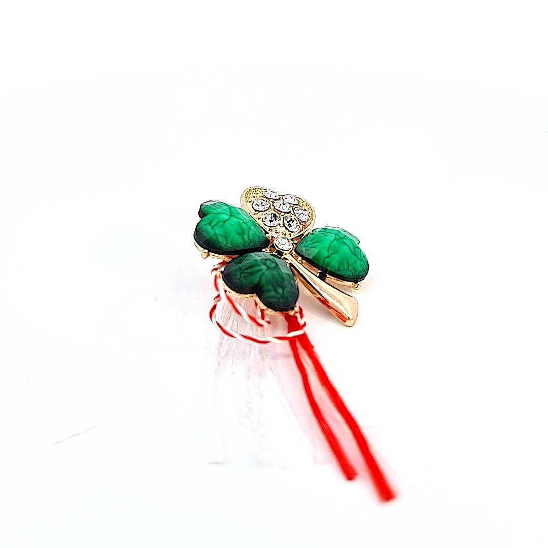 Large Lucky Clover Martisor Brooch