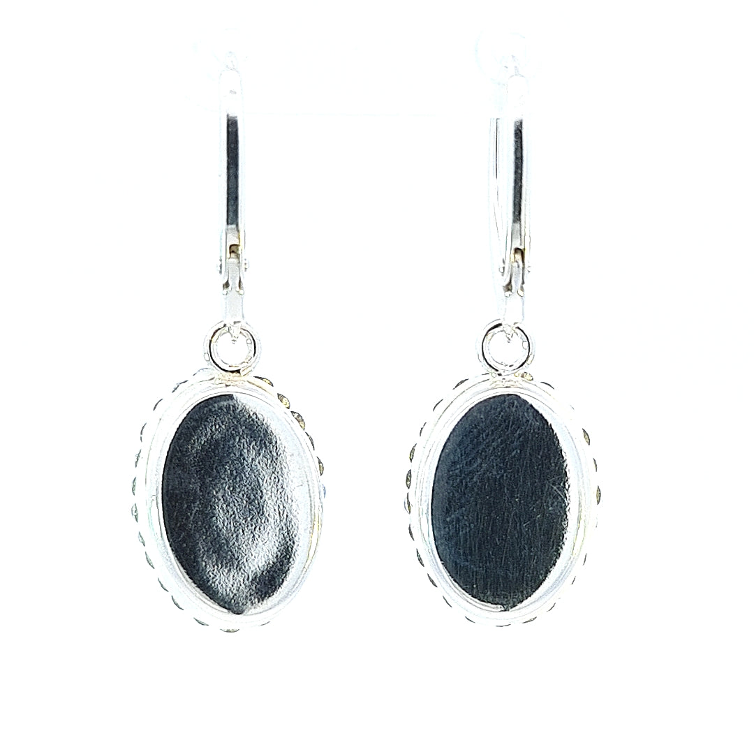 Back of the Oval Sparkle Tribe Crystal Dangle Earrings in Sterling Silver