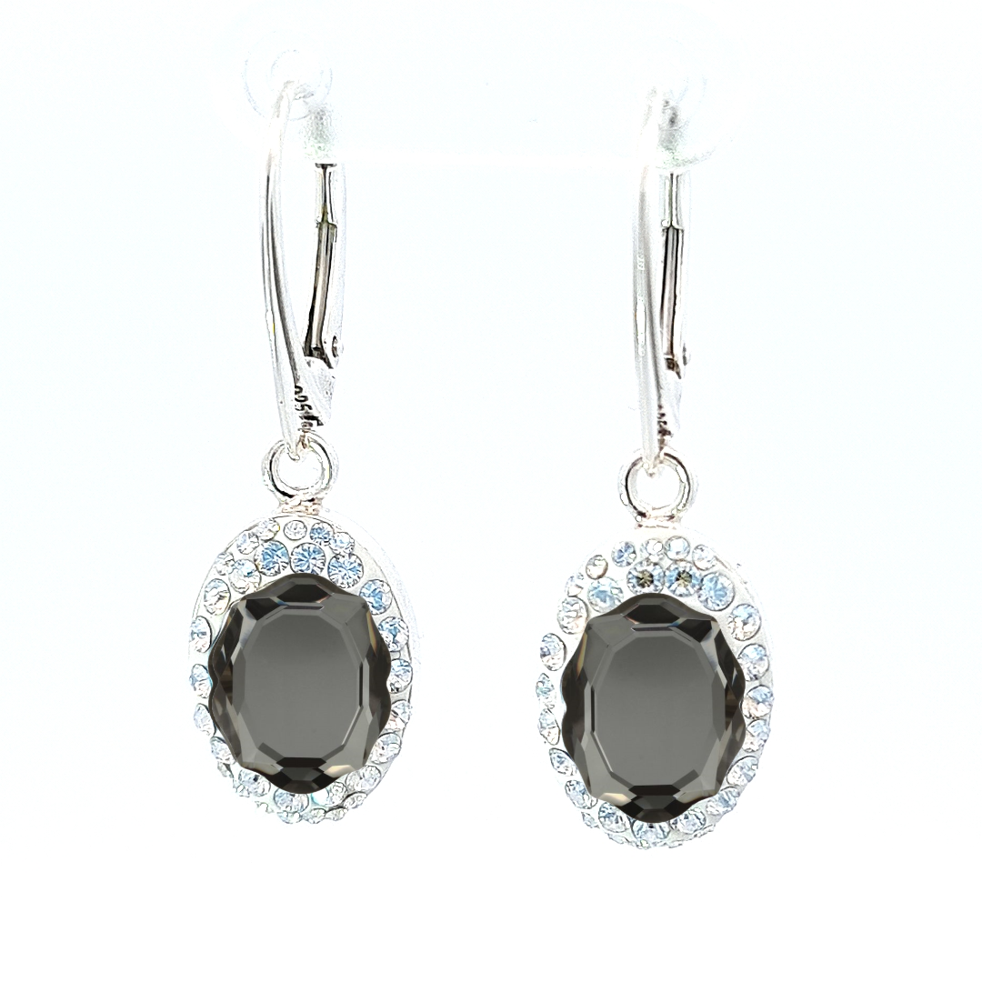 Silver Night Mirror-Shaped Dangle Earrings by Magpie Gems - Handcrafted in Ireland