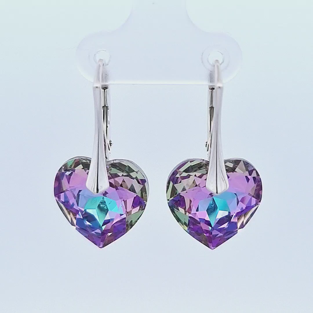 Video of the Sterling Silver Vitrail Light Heart Drop Earrings