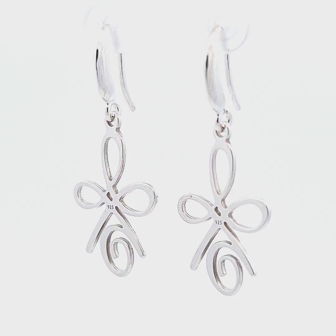 360 View of Silver Celtic Dangle and Drop Earrings