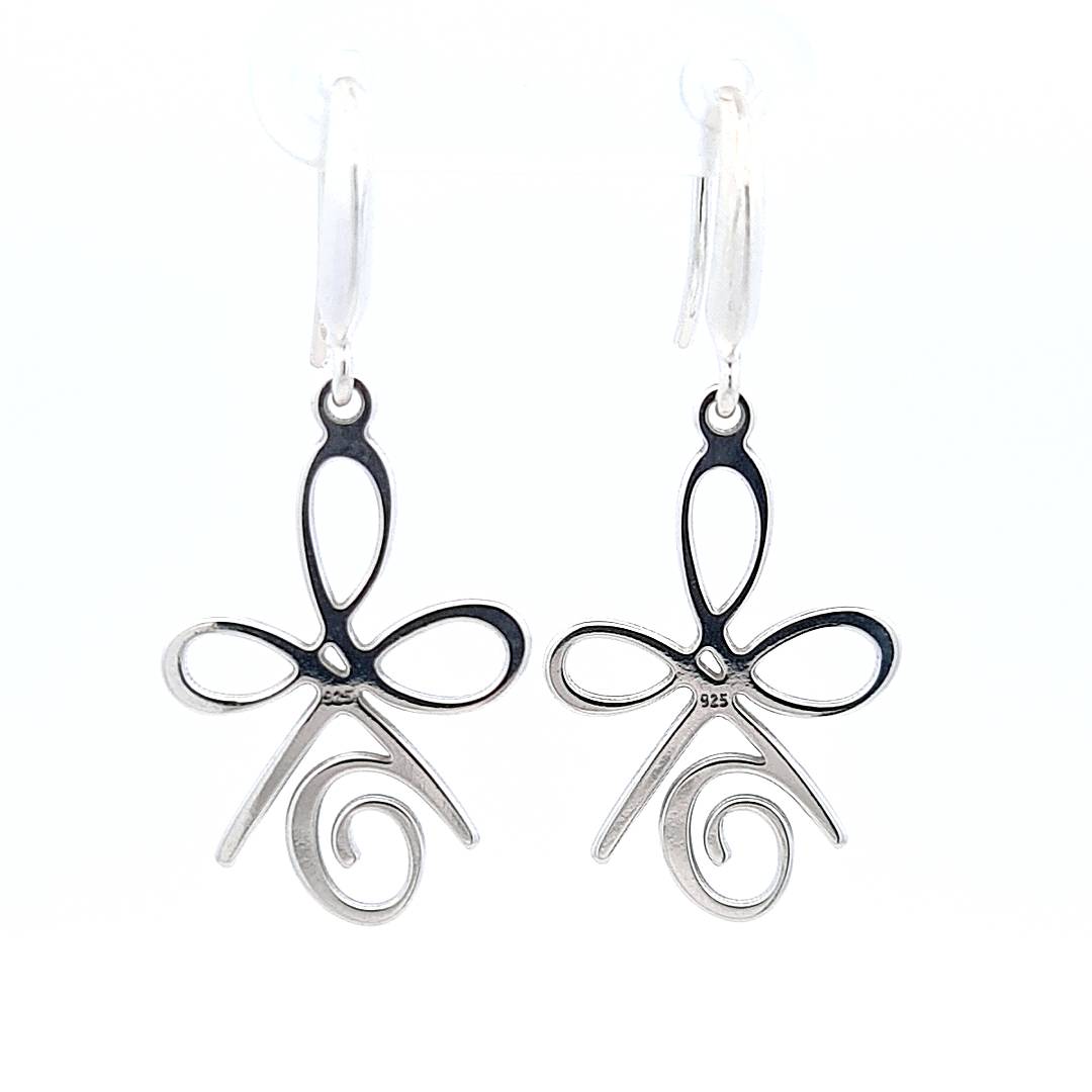 Silver Celtic Dangle and Drop Earrings on Display