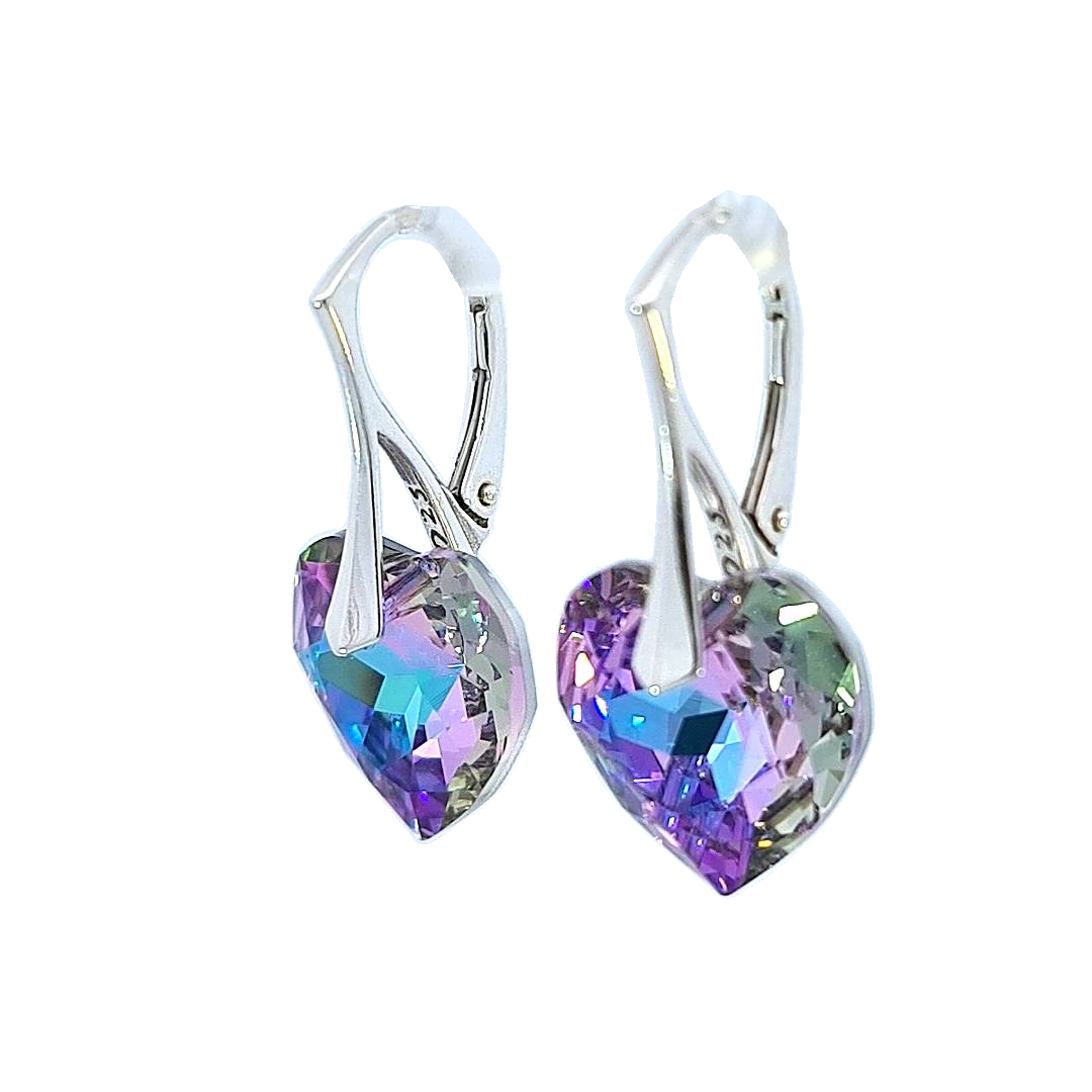 Side view of Vitrail Light Heart Earrings