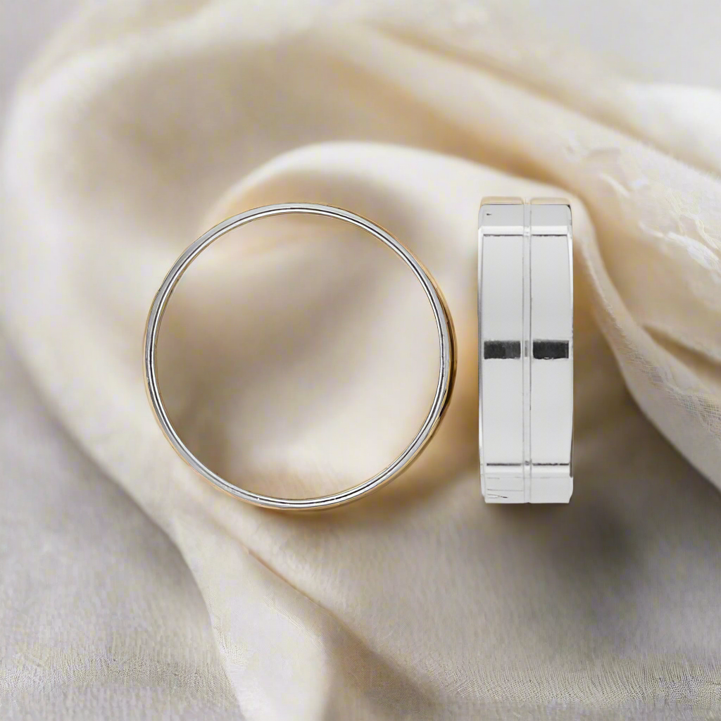 Sterling Silver Minimalist 7mm Wide Band Ring with Polished Finish