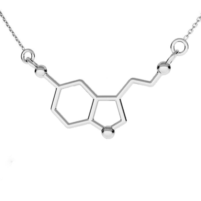 Dainty Serotonin Molecule Pendant Necklace for Happiness Enthusiasts and Geeks