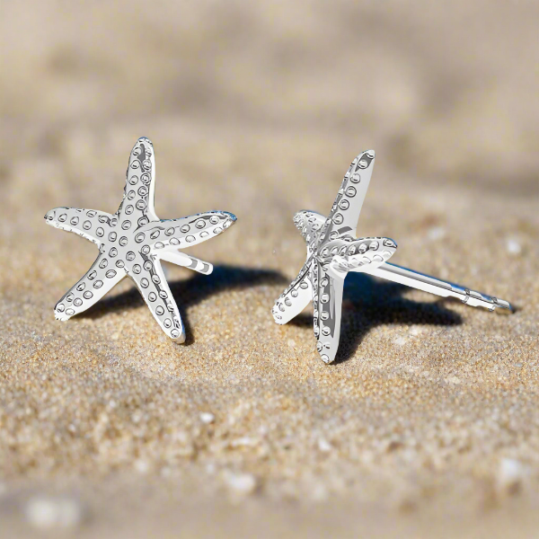 Sterling Silver Starfish Stud Earrings for Women and Girls