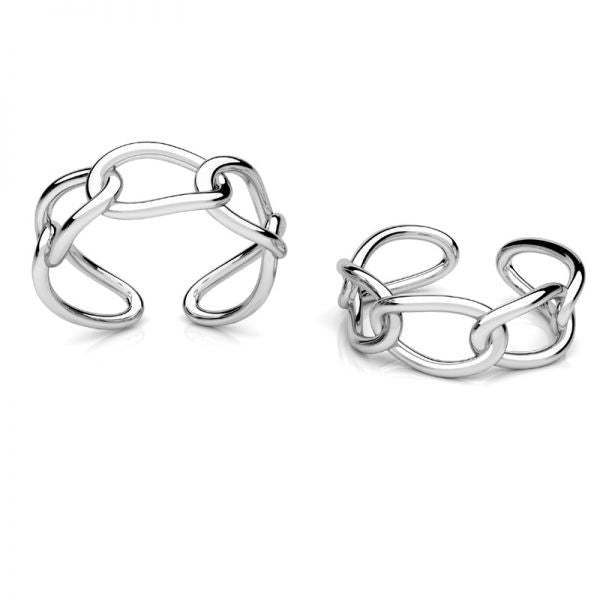 Sterling Silver Thick Chain Thumb Ring