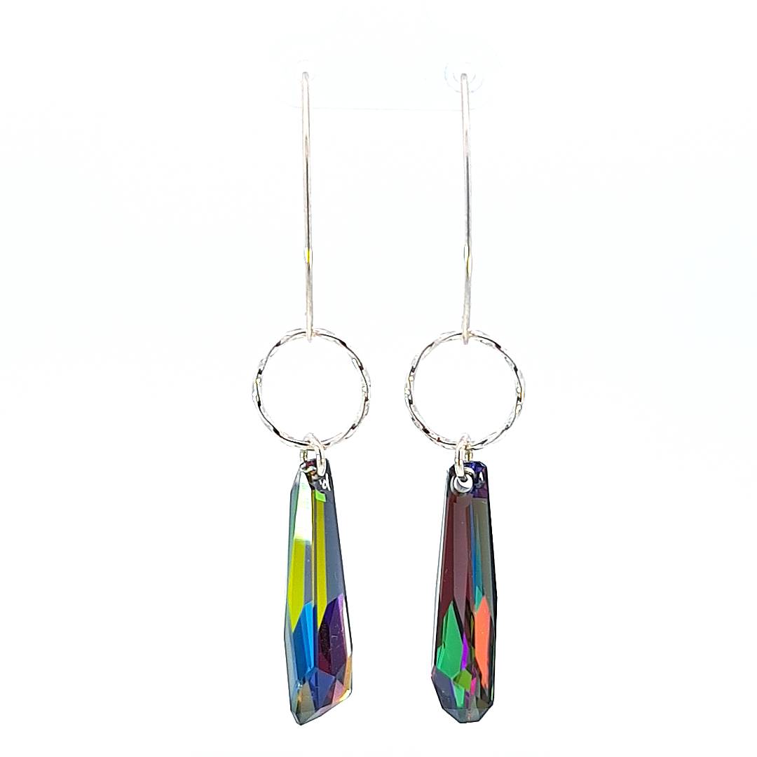 Vitrail Medium Icicle Long Drop Earrings in Sterling Silver