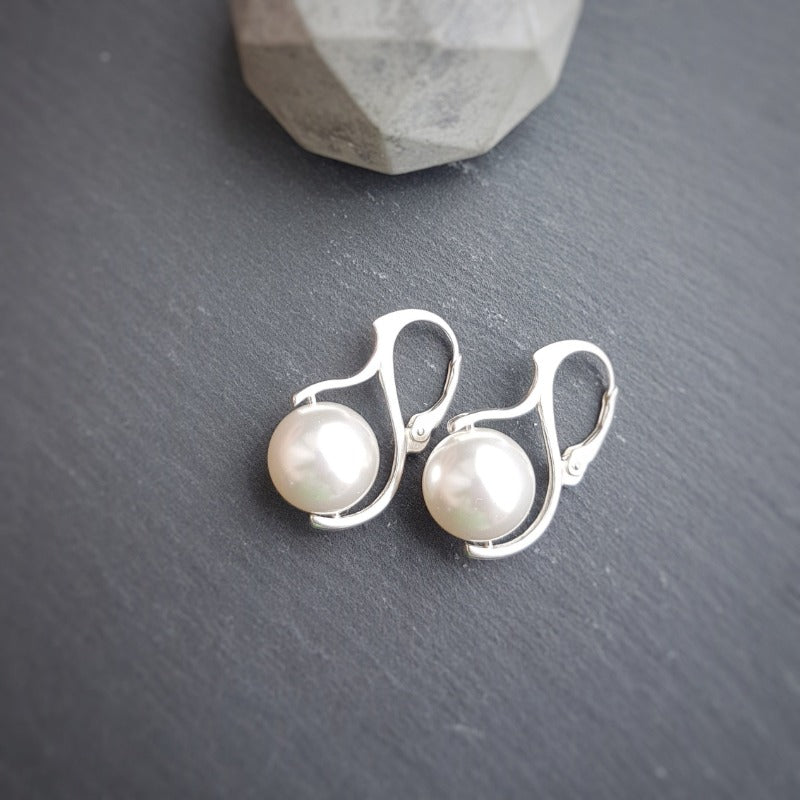 Large White Pearl Jewellery Set in Silver