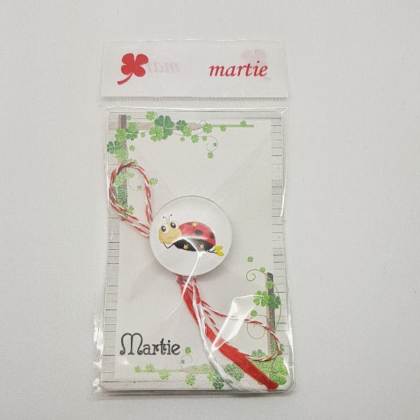 Martisor Brooch - red and white string - Personalised Sterling Silver Jewellery Ireland. Birthstone necklace. Shop Local Ireland - Ireland