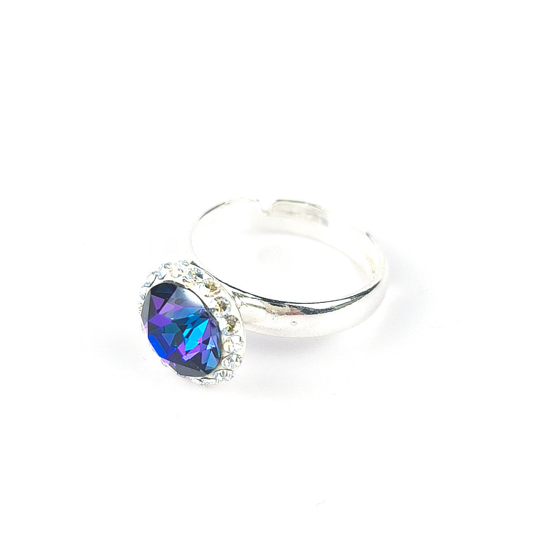 Dazzling Moonlit Heliotrope Halo Ring