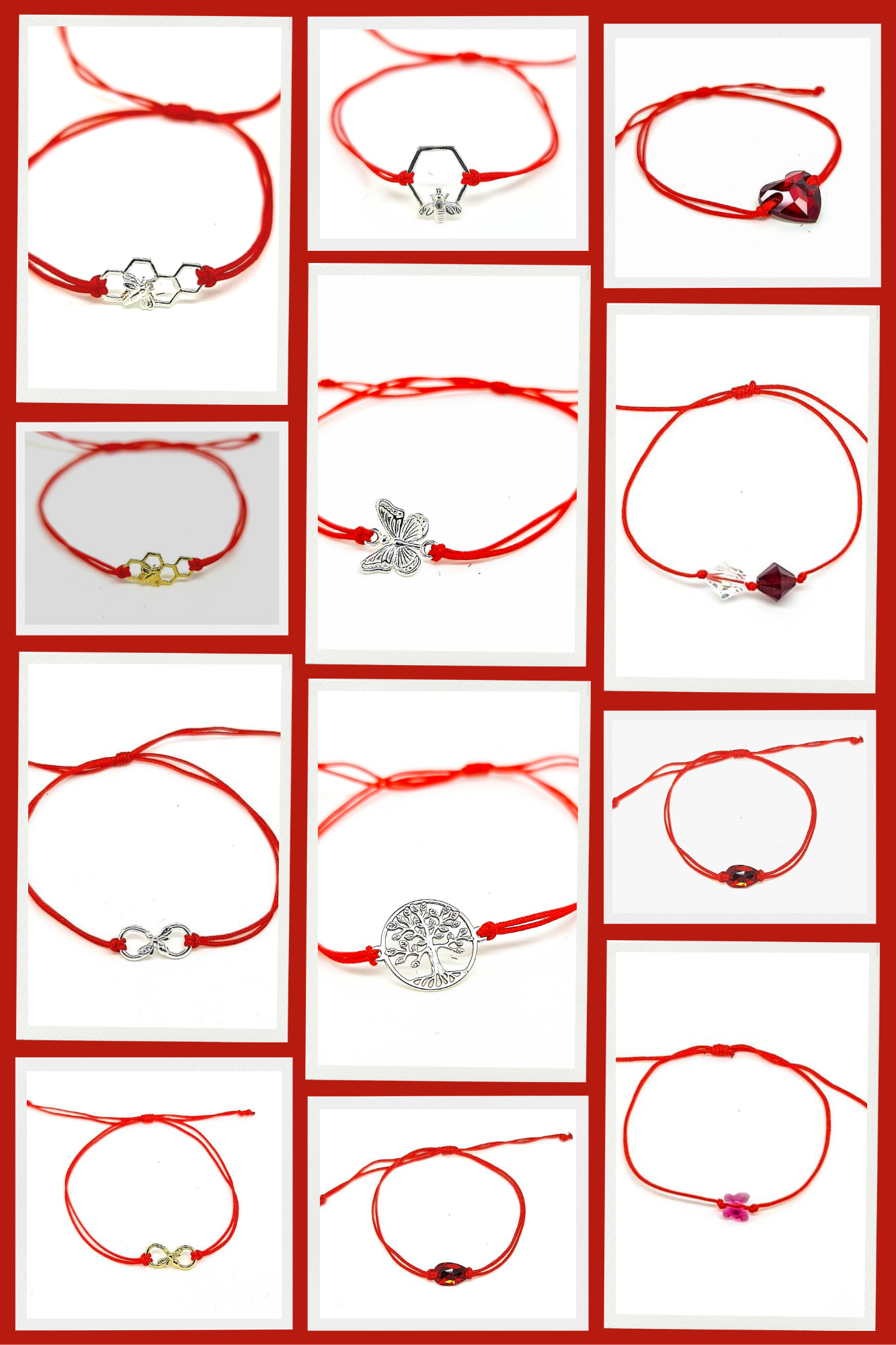 Red Slip Knot Bracelets Martisor Treasures Sterling Silver 925