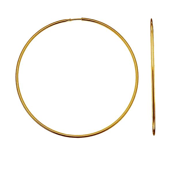 24k Gold Plated Hoop Earrings with 5.5cm endless design