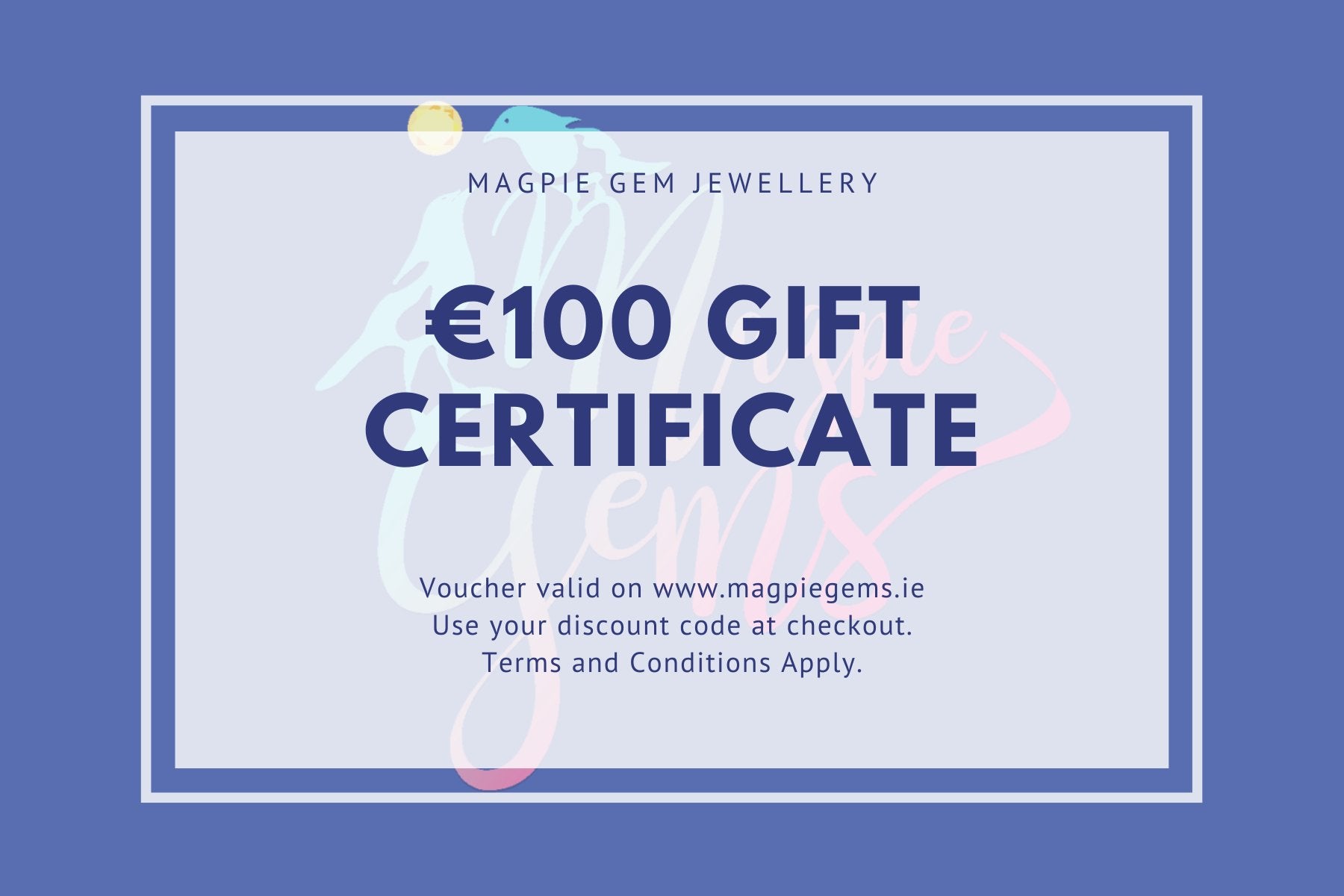 Gift Card - Personalised Sterling Silver Jewellery Ireland. Birthstone necklace. Shop Local Ireland - Ireland