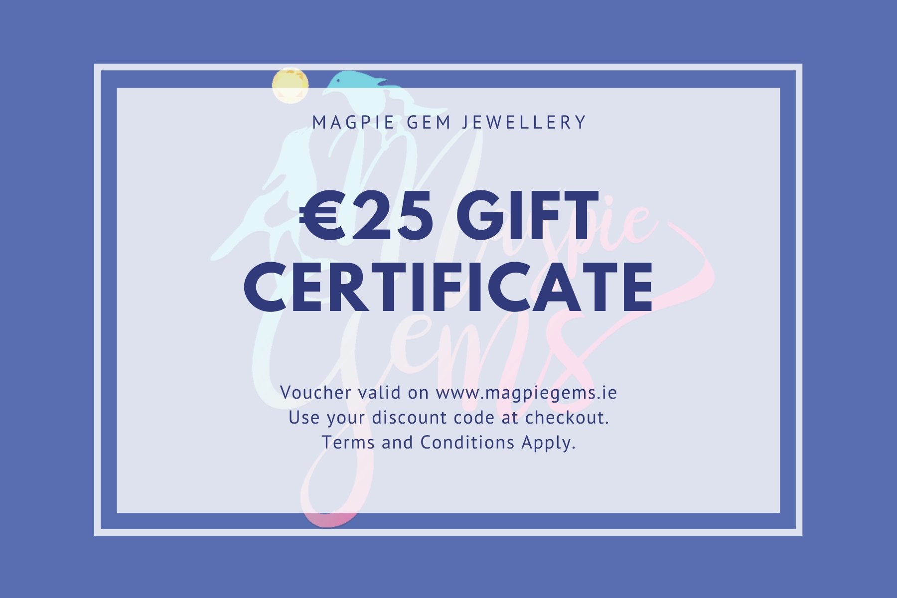 Gift Card - Personalised Sterling Silver Jewellery Ireland. Birthstone necklace. Shop Local Ireland - Ireland