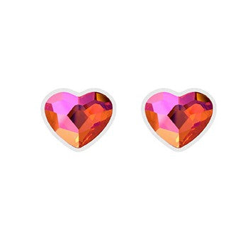 Little Miss Love Heart Stud Earrings | Astral Pink - Personalised Sterling Silver Jewellery Ireland. Birthstone necklace. Shop Local Ireland - Ireland