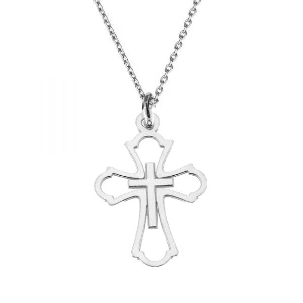 Believe Sterling Silver Cross Pendant Necklace from Ireland for girls and women.