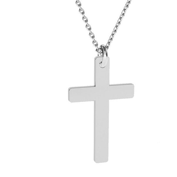 Elegant Simplicity Silver Cross Necklace with Plain Cross Pendant, Silver Jewellery Ireland by Magpie Gems