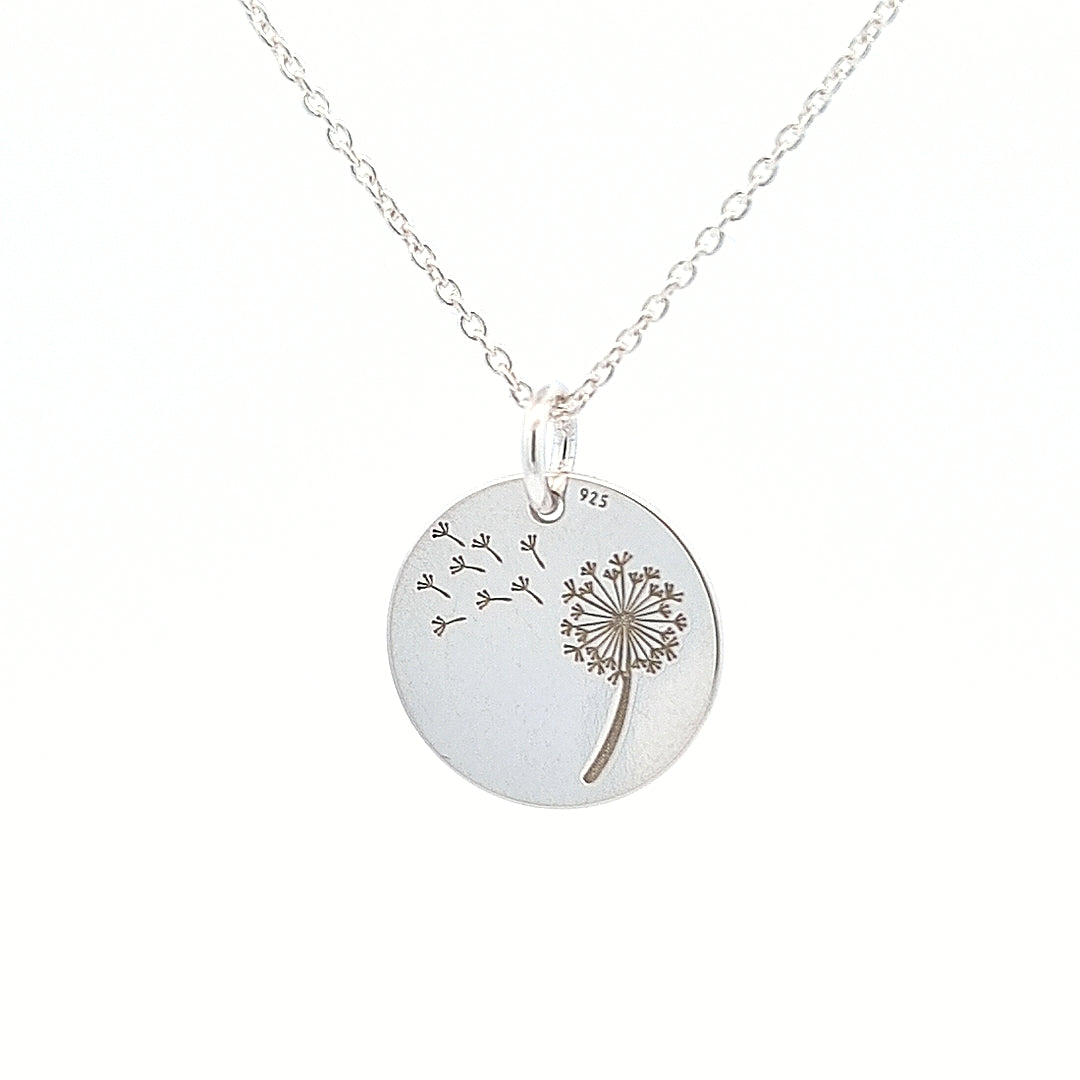 Hand-Finished Sterling Silver Dandelion Necklace