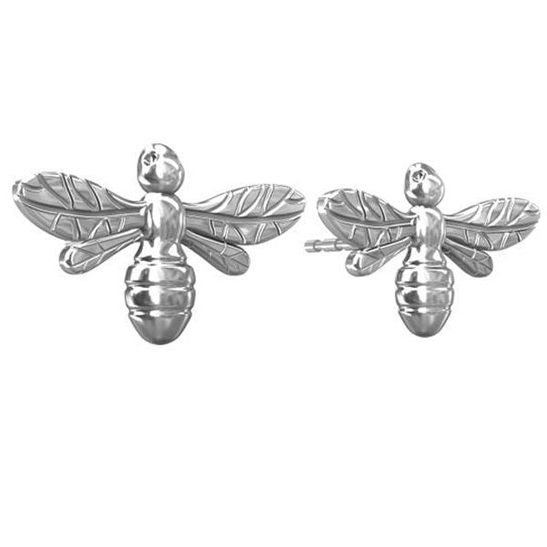 Delicate Bee Silver Stud Earrings for Women, Girls and Teens, by Magpie Gems Jewellery in Ireland