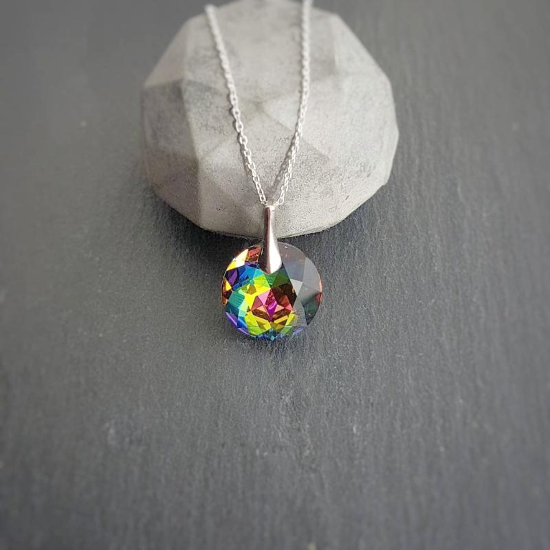 Rainbow earrings and necklace jewellery set | Vitrail Medium, [product type], - Personalised Silver Jewellery Ireland by Magpie Gems