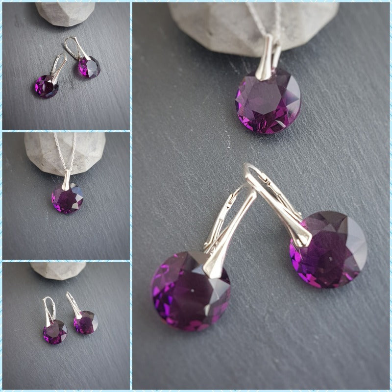 February Aquarius Amethyst BIRTHSTONE set, [product type], - Personalised Silver Jewellery Ireland by Magpie Gems