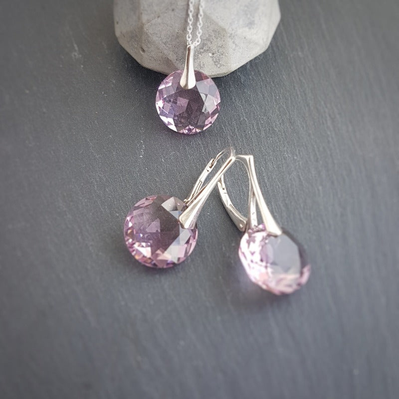 June Gemini Light Amethyst crystal BIRTHSTONE set, [product type], - Personalised Silver Jewellery Ireland by Magpie Gems