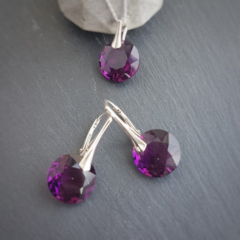 February Aquarius Amethyst BIRTHSTONE set, [product type], - Personalised Silver Jewellery Ireland by Magpie Gems