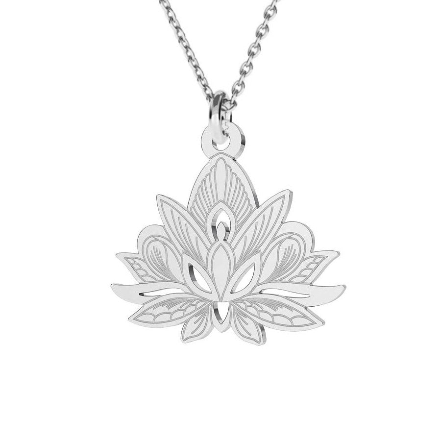 Irish Made Silver Pendant Necklace with a Lous Flower