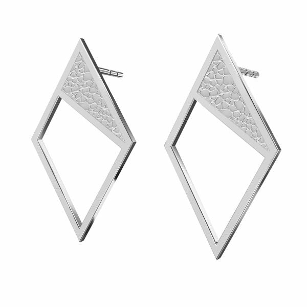 Silver Rhombus Stud Earrings in sterling silver on a white background